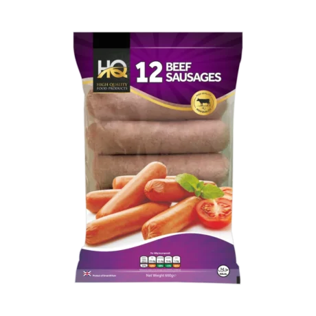 HQ 12 Beef Sausages Meat 660g